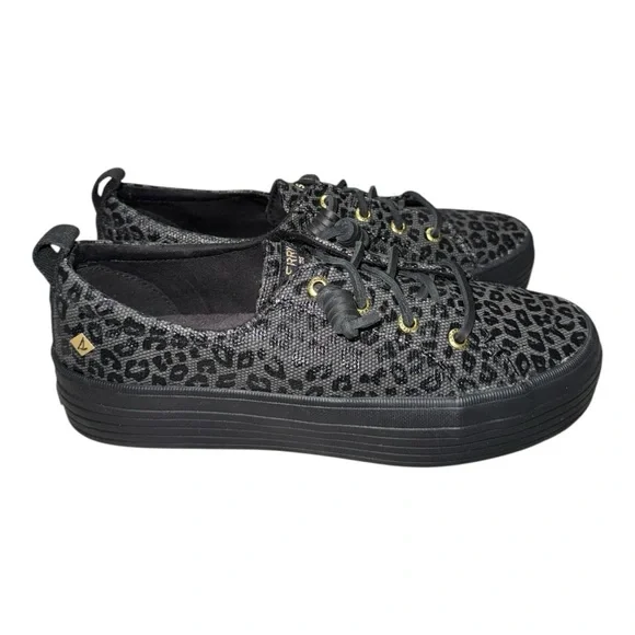 Women’s Sperry Black Animal Cheetah Print Sneakers - 7 - Picture 3 of 10